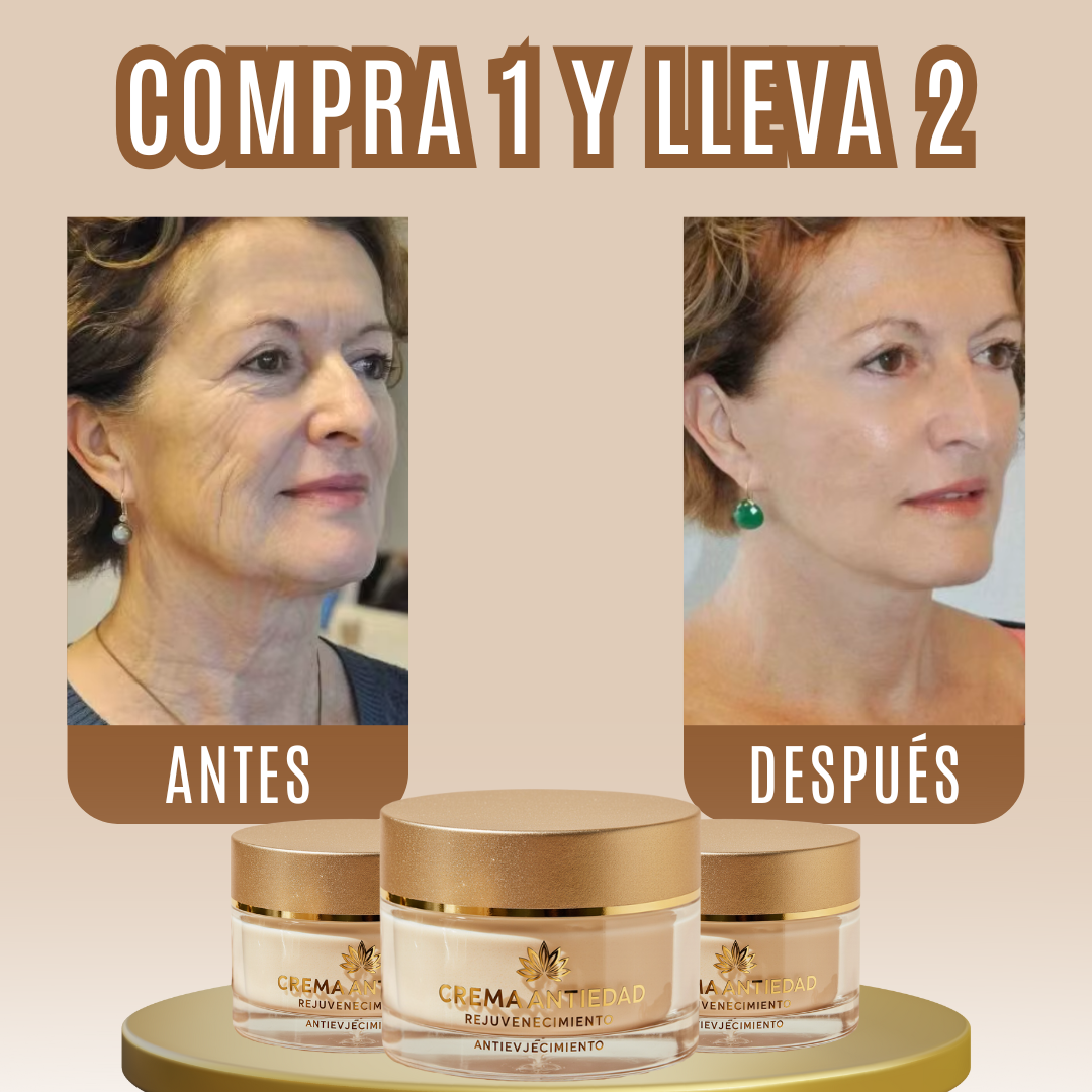COMPRA 1 Y LLEVA 2 - Crema Rejuvenecedora y Anti-Envejecimiento - PAGUE AL RECIBIR